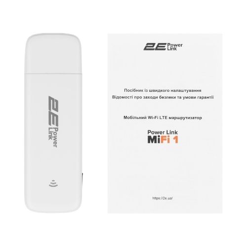 Мобільний маршрутизатор 2E PowerLink (MiFi-1 2024) LTE, Wi-Fi6, 1xUSB, 1xCRC9 білий